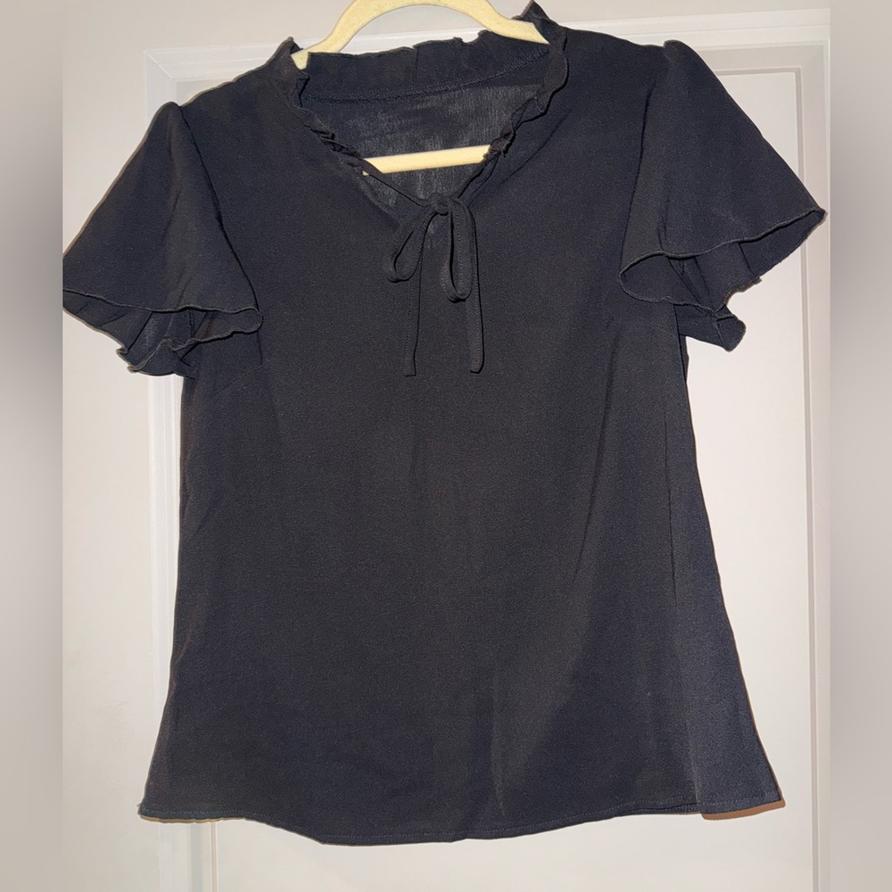 Elegant Black Ruffle Sleeve Top